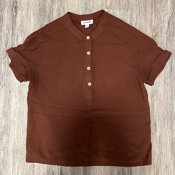 frank & oak-textured viscose button-up tee​​ - Picture 3 of 14